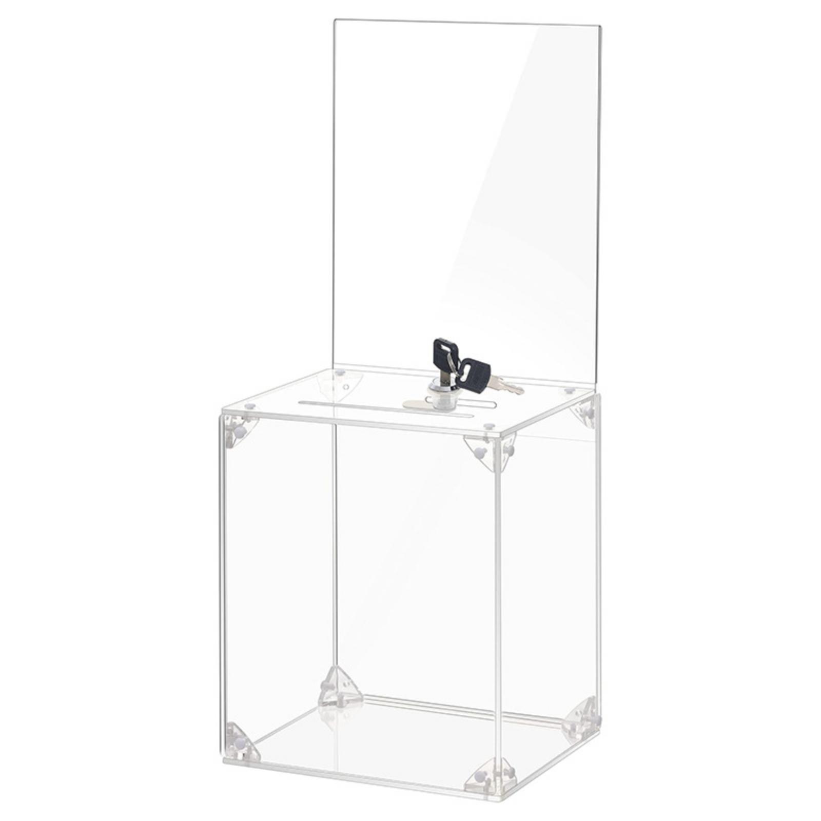 Display Case Acrylic - Acrylic Donation Box with Lock and